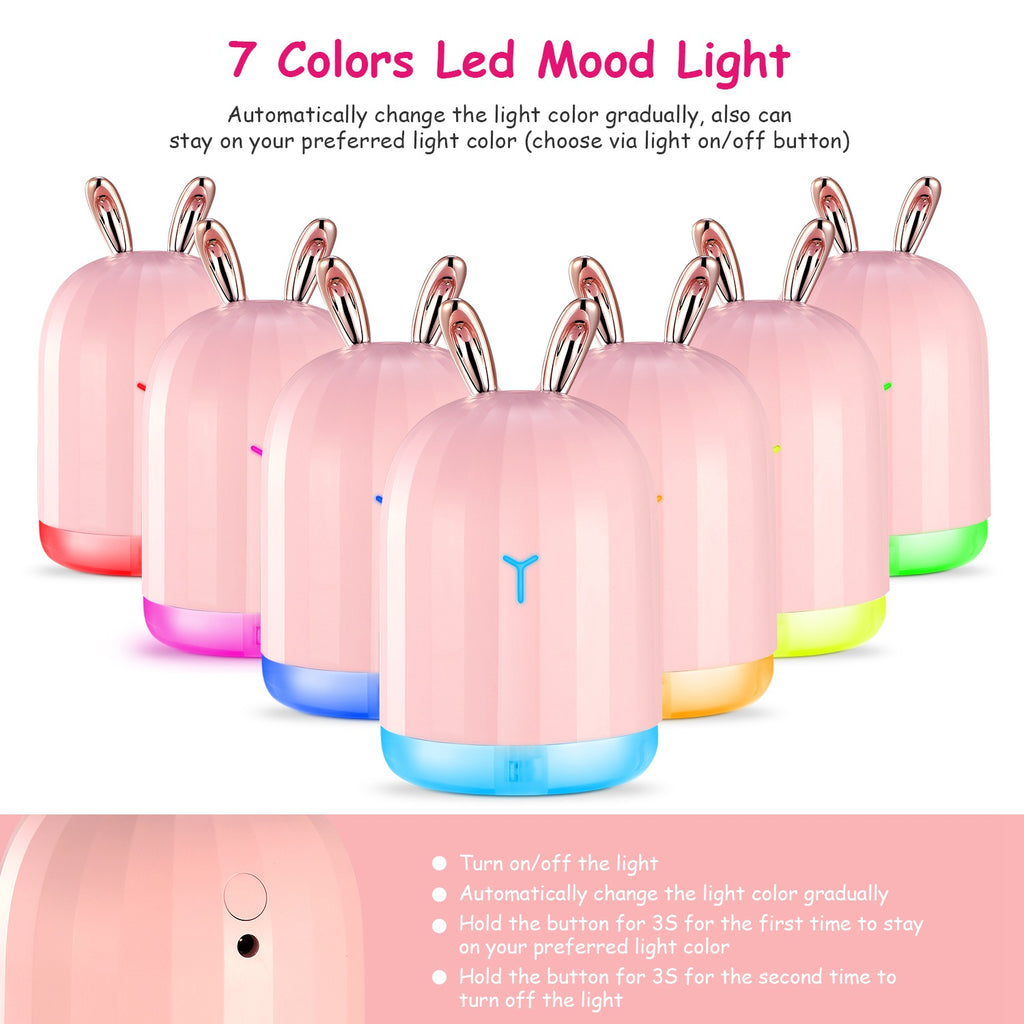1Pc 220ml Cool Mist Humidifier Ultrasonic Air Diffuser Atomizer With 7 Color Breathing Lights Auto Off Office Home Yoga