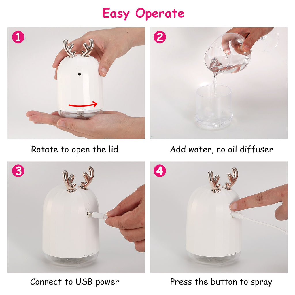 1Pc 220ml Cool Mist Humidifier Ultrasonic Air Diffuser Atomizer With 7 Color Breathing Lights Auto Off Office Home Yoga