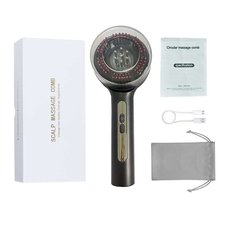 Rubbing Hair Comb Scalp Electric Massage Comb Red Light Anti-density Hair Growth Device